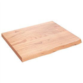vidaXL Dessus de Table Marron Clair Bois chêne Massif traité