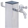 vidaXL Colonne à Eau de Jardin 40 cm Acier Inoxydable carré, Robinet de Jardin, Robinet sur Pied, Colonne de Robinet de Jardin