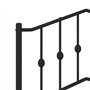 vidaXL Tête de Lit, Accessoire de Lit avec Pieds, Tête de Cadre de Lit, Meuble de Chambre à Coucher Maison Intérieur, Métal Noir