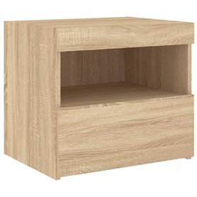 vidaXL Table de Chevet avec Lumières LED