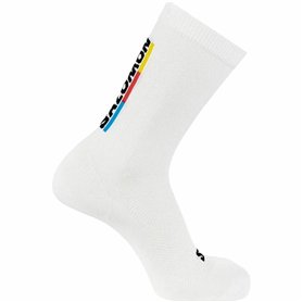 Chaussettes de Sport Salomon Pulse Race Flag Crew Blanc
