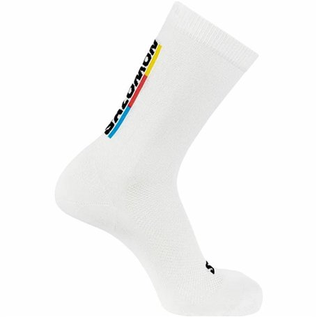 Chaussettes de Sport Salomon Pulse Race Flag Crew Blanc