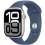 Apple Watch Series 10 GPS + Cellular - 46mm - Boîtier Silver Aluminium - Bracelet Denim Sport Band - M/L
