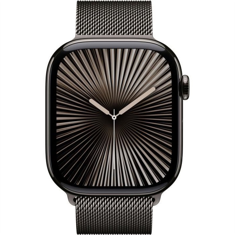 Image secondaire de Apple Watch Series 10 GPS + Cellular - 46mm - Boîtier Slate Titanium - Bracelet Slate Milanese Loop - M/L