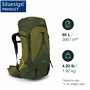 Sac à dos de randonnée Osprey Atmos AG LT 65 Kaki 65 L Nylon (Nylon)