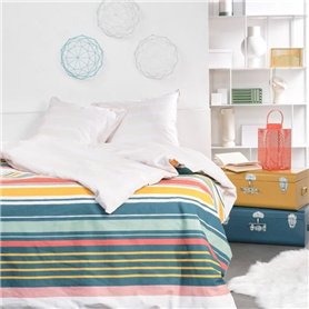 Parure de lit - TODAY - Sunshine - 11.23 imprimé rayé - 2 personnes - 220 x 240 cm - 100% Coton 57 fils
