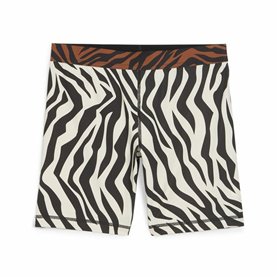 Leggings de Sport pour Femmes Puma Animal Remix 5" Bike Zebra Blanc