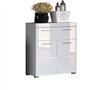 Meuble bas de salle de bain Amanda - Blanc brillant - 2 portes + 1 tiroir - L73 x P31 x H79 cm
