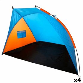 pare-vent de plage Aktive 200 x 120 x 125 cm Bleu Orange (4 Unités)