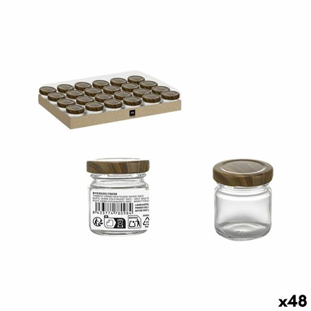 Pot en verre La Mediterránea WOOD 50 ml (48 Unités)