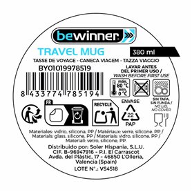 Tasse Thermos avec Couvercle Bewinner 380 ml (24 Unités)