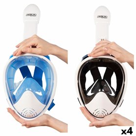 Masque de plongée avec Support pour Caméra de Sport AquaSport Bleu Blanc (4 Unités)