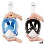Masque de plongée avec Support pour Caméra de Sport AquaSport Bleu Blanc (4 Unités)