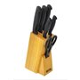 Ensemble de couteaux de cuisine et support Quttin Nero Noir 7 Pièces (2 Unités)