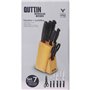 Ensemble de couteaux de cuisine et support Quttin Nero Noir 7 Pièces (2 Unités)