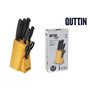 Ensemble de couteaux de cuisine et support Quttin Nero Noir 7 Pièces (2 Unités)