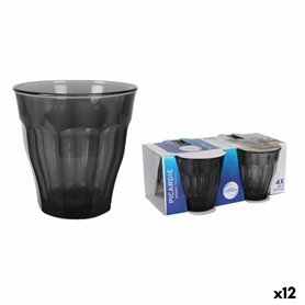 Verre d'eau Duralex Picardie Noir Gris 250 ml 4 Pièces (12 Unités)