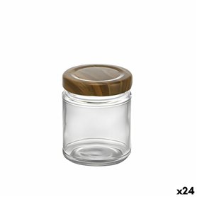 Pot en verre La Mediterránea WOOD 250 ml (24 Unités)