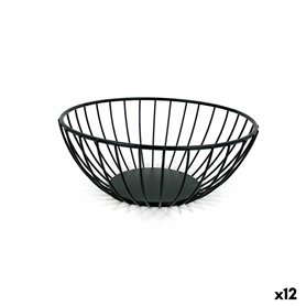 Corbeille à Pain My Bar Noir Métal Ronde 20 x 8 cm (12 Unités)