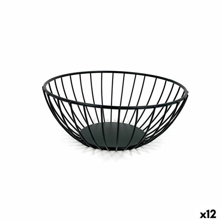 Corbeille à Pain My Bar Noir Métal Ronde 20 x 8 cm (12 Unités)