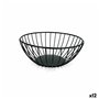 Corbeille à Pain My Bar Noir Métal Ronde 20 x 8 cm (12 Unités)