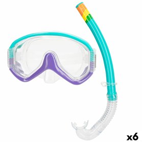Masque de Plongée avec Tube AquaSport Turquoise (6 Unités)
