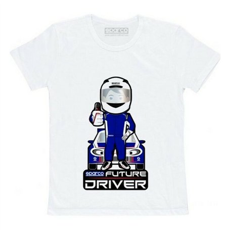 T shirt à manches courtes Enfant Sparco Future Racer Blanc