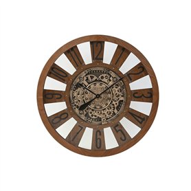 Horloge Murale Home ESPRIT Naturel Bois Métal 80 x 9