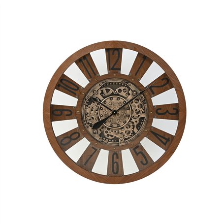 Horloge Murale Home ESPRIT Naturel Bois Métal 80 x 9