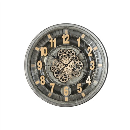 Horloge Murale Home ESPRIT Doré Argenté Verre Fer Vintage 66