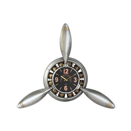 Horloge Murale Home ESPRIT Doré Argenté PVC Métal Hélices Vintage 133 x 24 x 120 cm