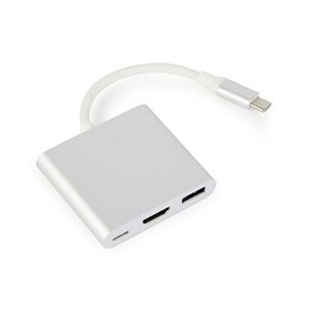 Hub USB-C 3 Ports GEMBIRD A-CM-HDMIF-02-SV Argenté