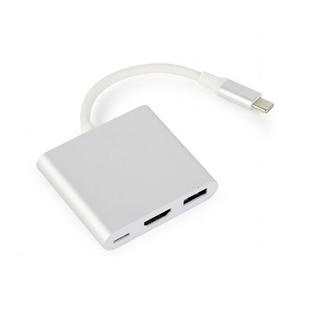 Hub USB-C 3 Ports GEMBIRD A-CM-HDMIF-02-SV Argenté