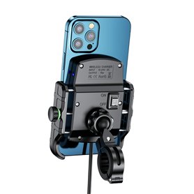 ORCAS TECHNOLOGY Support de téléphone sans Fil pour Moto – Pince de Fixation pour Guidon ou rétroviseur