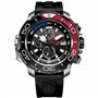 Citizen Eco-Drive Promaster Aqualand Montre pour homme Bracelet en polyuréthane Cadran noir avec accents rouges Chronographe (mo