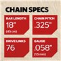 Oregon 21BPX ControlCut - Chaîne de Tronçonneuse pour Guide-Chaîne de 18" (45 cm), 76 Maillons d'Entraînement, Compatible avec S