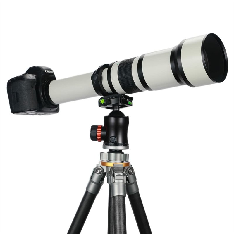 Téléobjectif EF/EF-S JINTU 650-1300mm F8 Zoom Objectif pour Canon EOS SLR 4000D 2000D 80D 90D 5D III 6D 7D II 60D 70D 250D 750D 