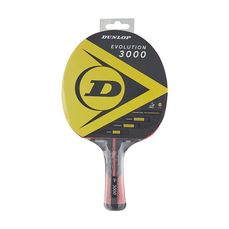 Dunlop Raquette de Tennis de Table Evolution 3000 certifiée ITTF, Parfaite pour Les Joueurs avancés, Noire, Taille Unique