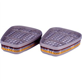 3M 6057 Abe1 Lot de 2 filtres de gaz acides et vapeurs organiques