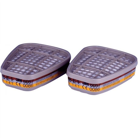 3M 6057 Abe1 Lot de 2 filtres de gaz acides et vapeurs organiques