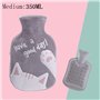 Meetlight Bouillotte avec housse en velours doux - Motif de chat - 350 ml