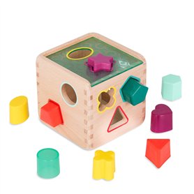 B. Toys - Wonder Cube - Jouet de développement en Bois - trieur de Formes - 9 Formes colorées - Jouet éducatif pour Les Tout-Pet
