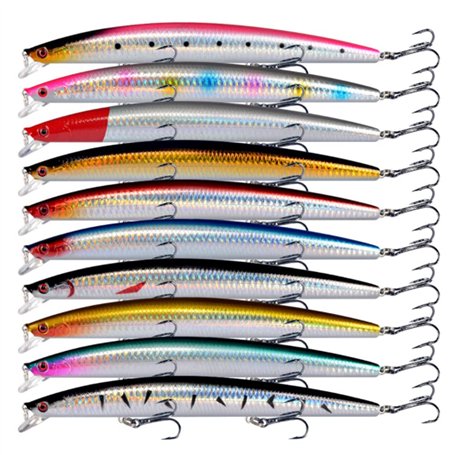 FNAPE Leurres de Pêche 10 Pièces 18.5cm 23g Minnow Bass Dur Leurres Topwater Crochets Crankbait Swimbait Leurre Appâts Bioniques