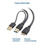 Cable Matters Câble séparateur Micro USB 3.0 vers USB (d'alimentation en Y micro USB 3.0, câble USB en Y, câble USB en Y) 0,5m
