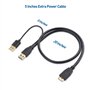 Cable Matters Câble séparateur Micro USB 3.0 vers USB (d'alimentation en Y micro USB 3.0, câble USB en Y, câble USB en Y) 0,5m