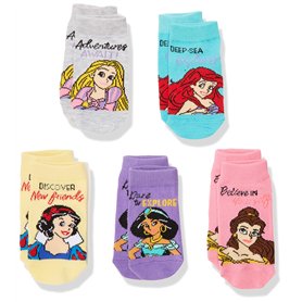 Disney Girls' Princess 5 Pack Shorty Socks