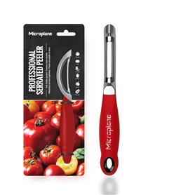 Microplane Éplucheur/Économe à Lame dentelée ultra affutée en acier inoxydable s´adapte aux gauchers et aux droitiers