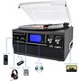 DIGITNOW! Platine Vinyle Bluetooth Tourne-Disque USB mp3 et Fonction Encodage Classique Lecteur CD avec Cassette FM Radio,3 Vite