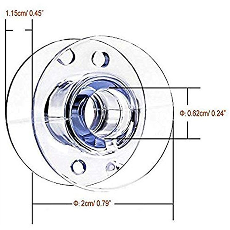 Image secondaire de Lot de 30 bobines en plastique pour machine à coudre Brother Style SA156