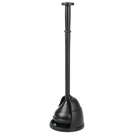 mDesign Déboucheur WC - Déboucheur WC pour nettoyer les toilettes bloquées - Déboucheur WC design moderne en plastique - Noir